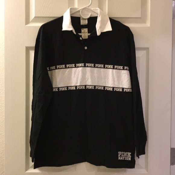 ๐ฏ % Cotton ๐ VS PINK Rugby Shirt - PINK Nation - Picture 1 of 6